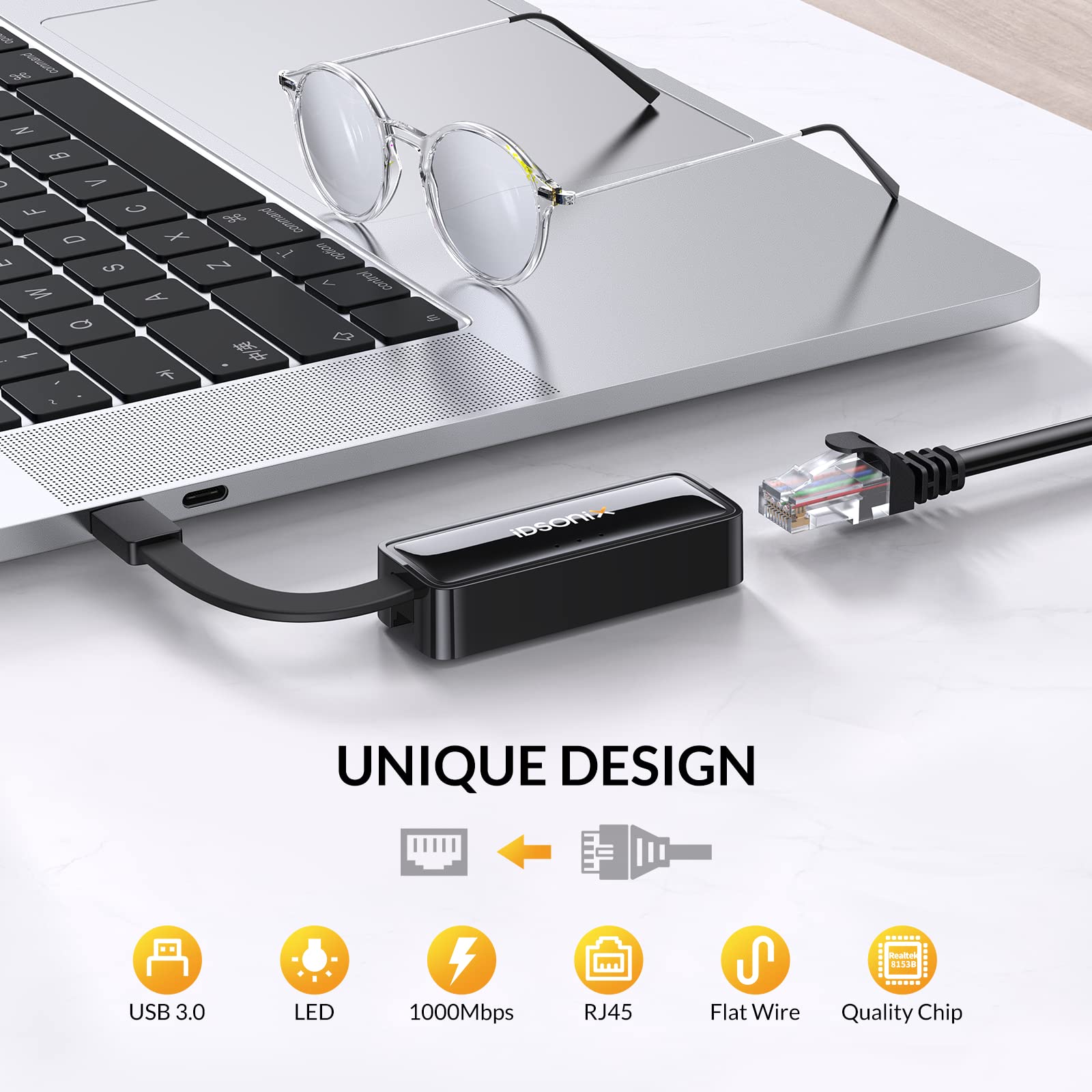 Amazon | iDsonix USBイーサネットアダプター USB 3.0 - 10/100/1000